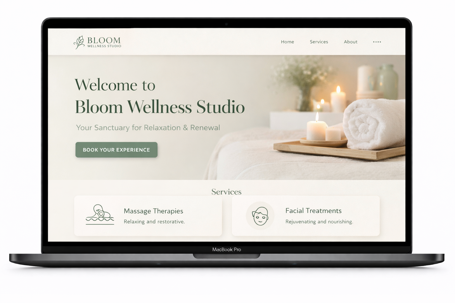 Bloom Wellness Studio website design by Orderly X Dev
