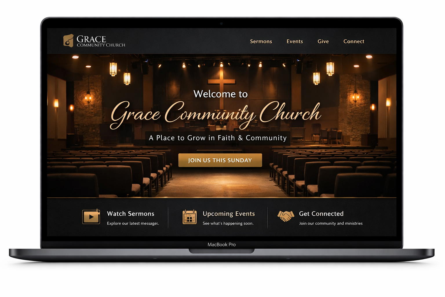 Grace Community Church website design by Orderly X Dev